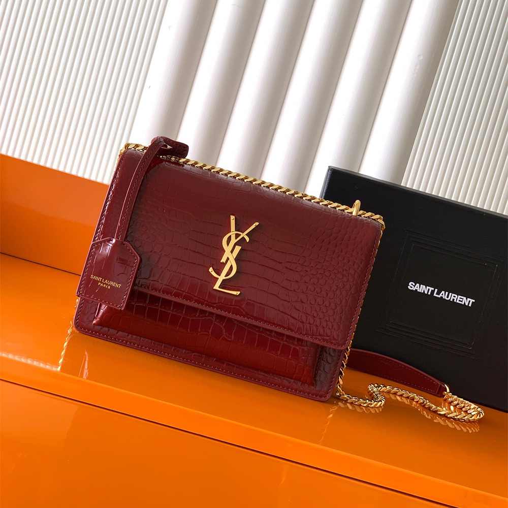 Y51 SUNSET MEDIUM IN CROCODILE-EMBOSSED LEATHER(HIGH-END GRADE)