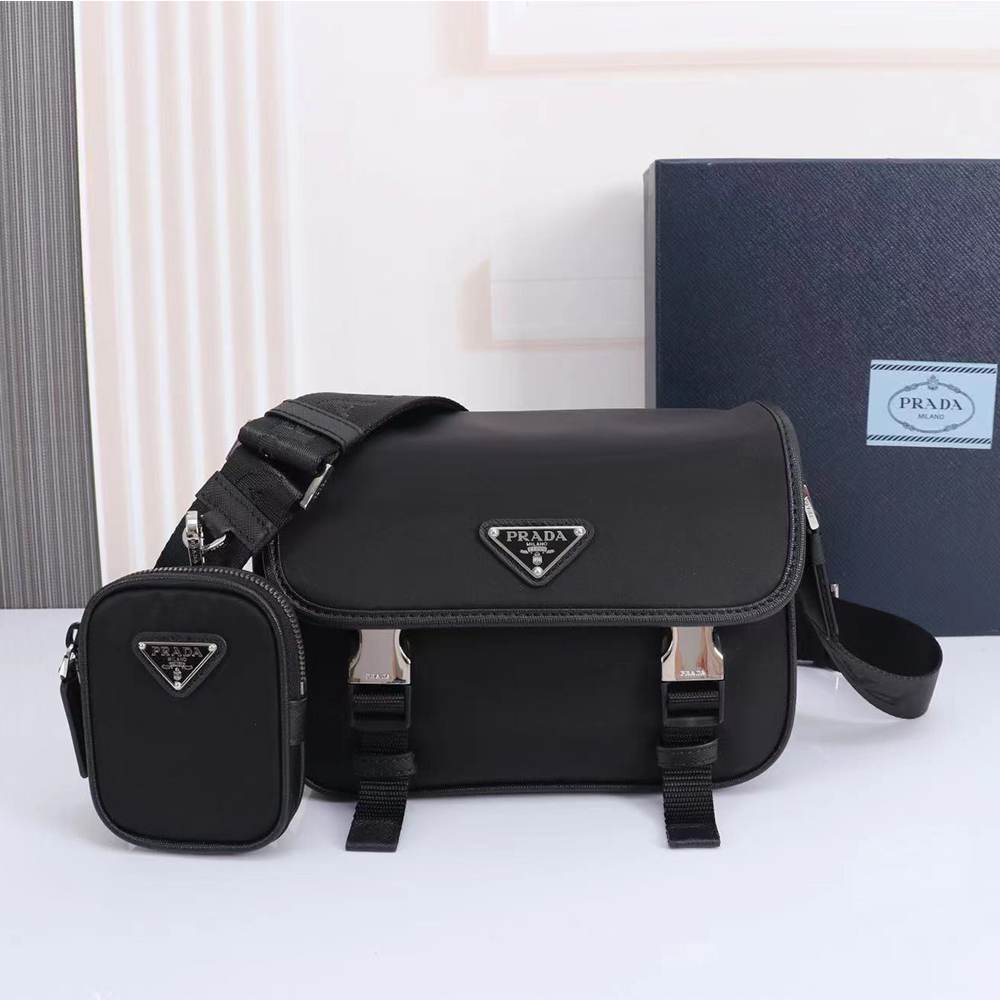 Pra*a Re-Nylon and Saffiano leather shoulder bag(HIGH-END GRADE)