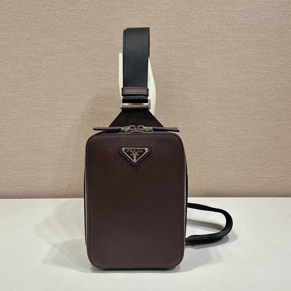 Pra*a Brique Saffiano leather bag(HIGH-END GRADE)